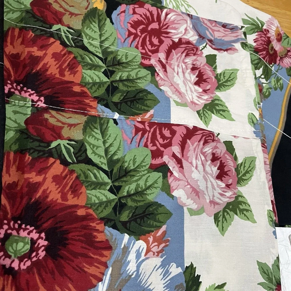 Vtg Crown Craft Rose Valance Cottagecore‎ Garden 84x18